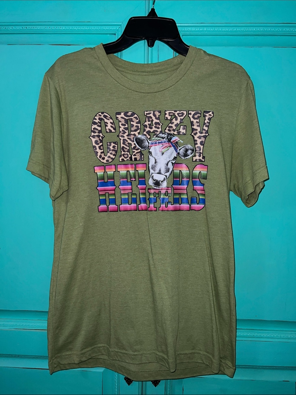 Bella Canvas Olive Green "Crazy Heifers" Graphic Tee